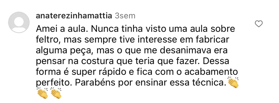 Depoimento de aluna
